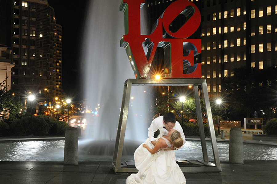 LOVE Park Philadelphia Wedding Photo